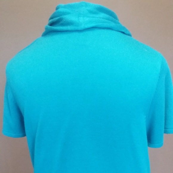 Womens Sweaterworks short sleeve shrug teal L - Picture 2 of 3
